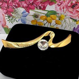 Covani Gold Ribbon Rivoli Bar Booch